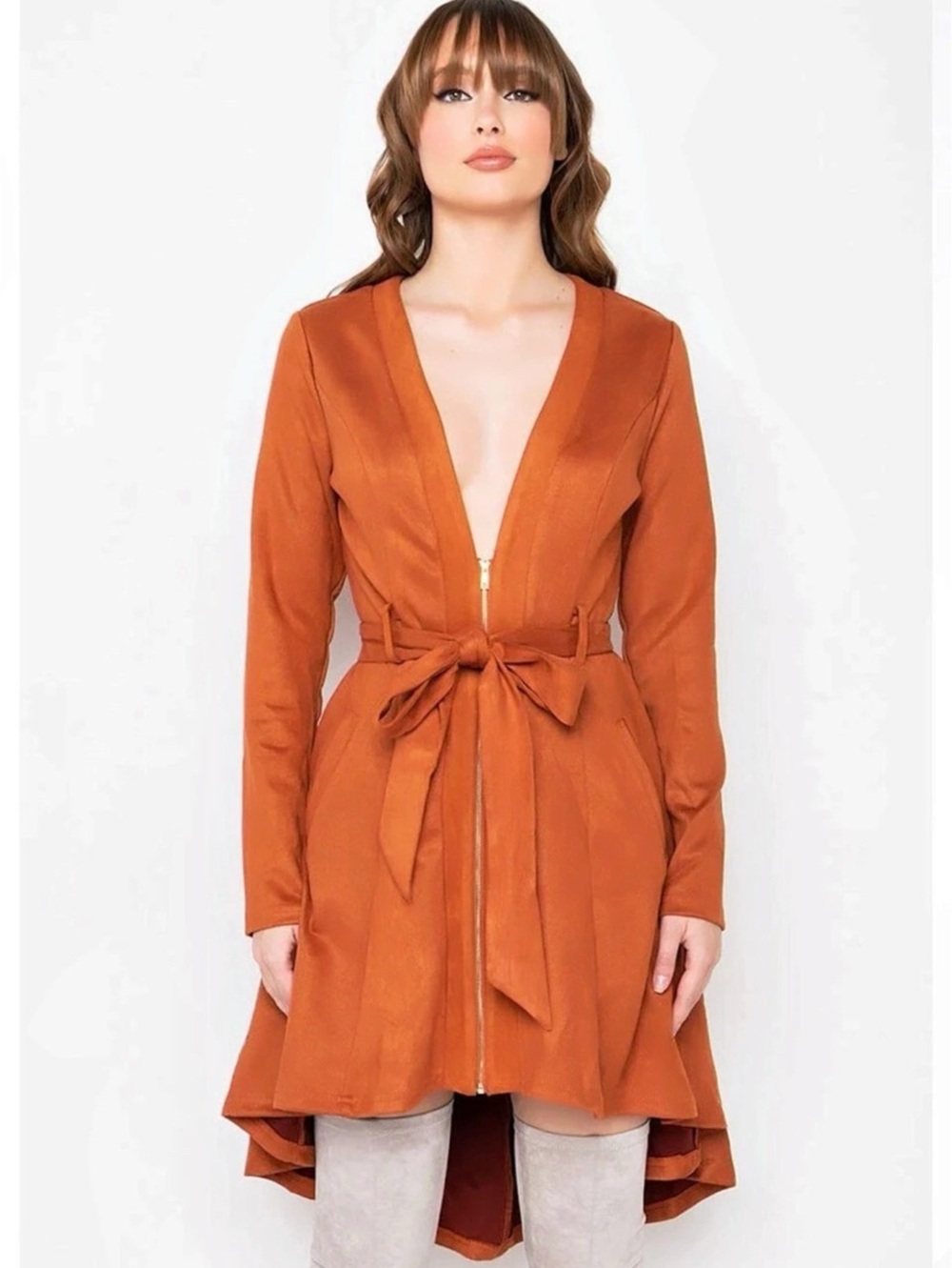 Akira High-Low Dress in Orange Size Medium Like New